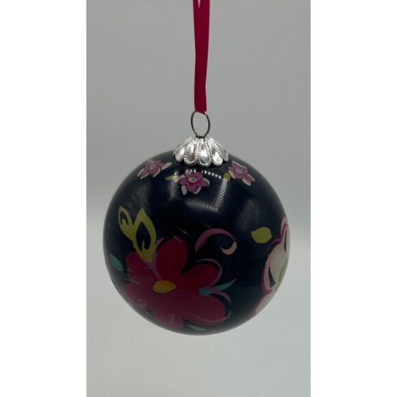 Vera Bradley Ornaments Christmas Set Of 2 Floral Pink Ribbon 2012 w/Gift Boxes - Picture 3 of 6